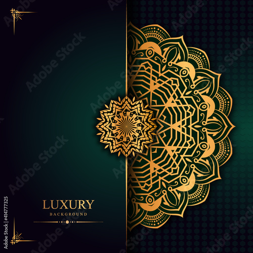 Luxury mandala background with golden arabesque pattern arabic islamic east style.decorative mandala.