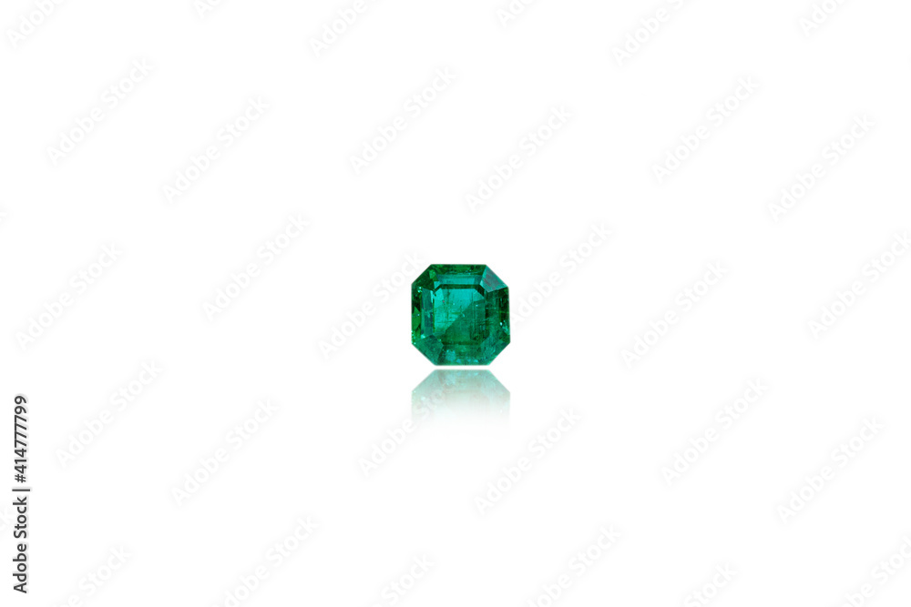 macro stone mineral Emeralds on a white background macro stone mineral Emeralds on a white background