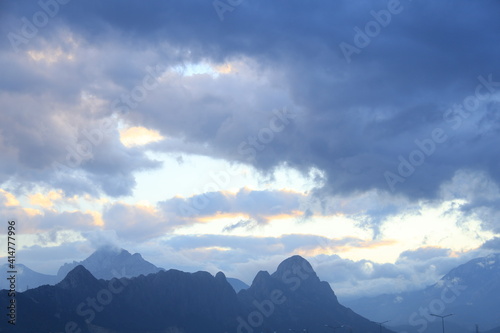 clouds over the mountains 