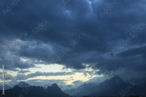 clouds over the mountains 