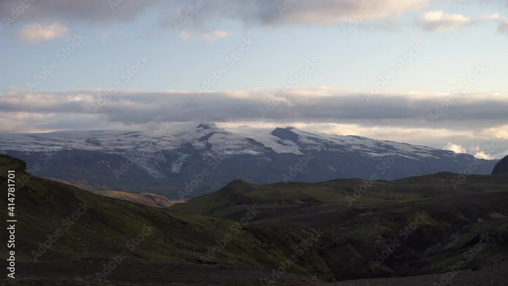 Beautiful winter glacier on the mountain during sunset. Iceland Beautiful winter glacier on the mountain during sunset. Iceland