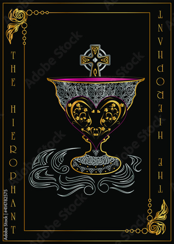 the illustration - card for tarot - The Hierophant Card.