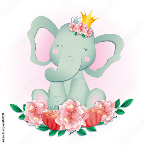 Elephant with flowers © Irina Maister