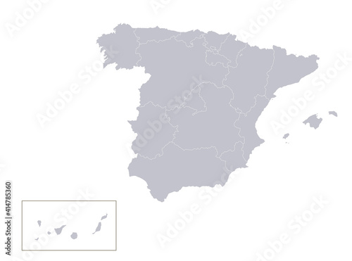 Infographics of Spain map  individual regions blank