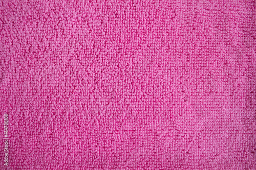 Bright pink towel  closeup fabric texture  cozy domestic