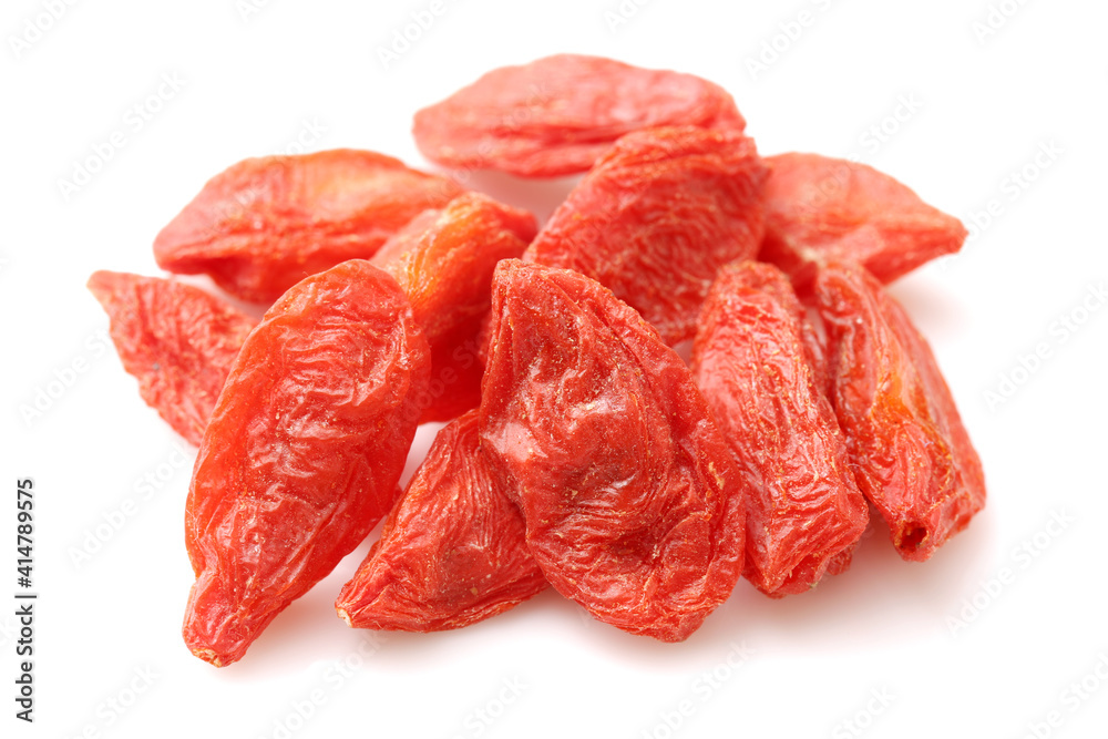 The dried fruit of medlar on white background