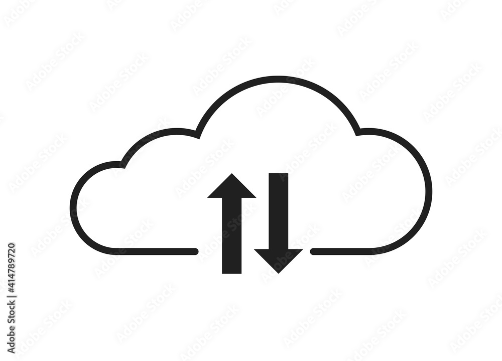Simple Line Icon cloud business sign. Vector Illustration EPS10 Simple Line Icon cloud business sign. Vector Illustration EPS10
