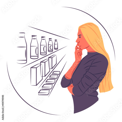 Vector customer in shadow of sharp lines style