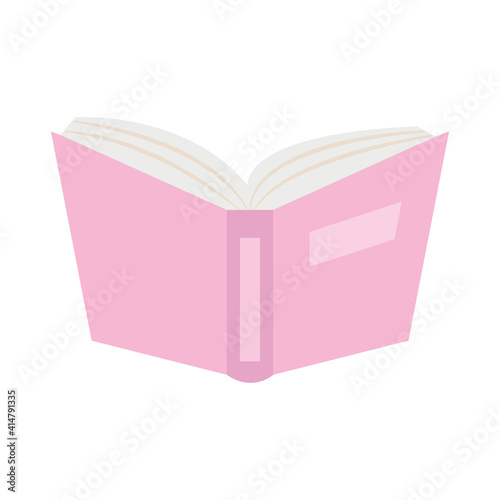 pink open book icon, colorful design