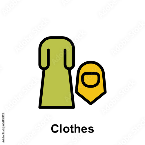 Ramadan clothes outline icon. Element of Ramadan day illustration icon. Signs and symbols can be used for web, logo, mobile app, UI, UX