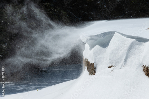 Current of Snow Blowing of a Rocky Overhang  © Melanie