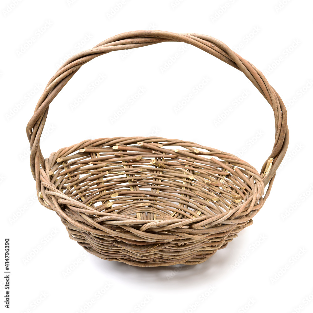 Fototapeta premium wire basket on white background