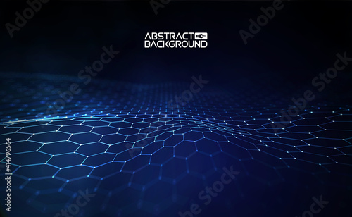 Futuristic hexagon vector illustration. Futuristic hexagon vector illustration. HUD element. Technology concept. 3d landscape. Big data.