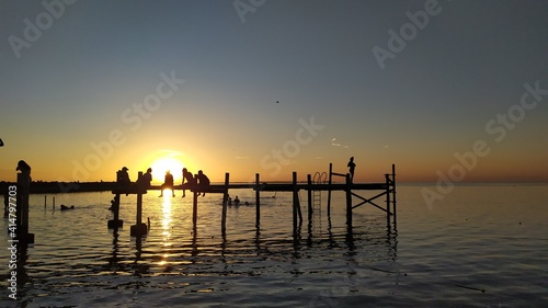 sunset on the lake