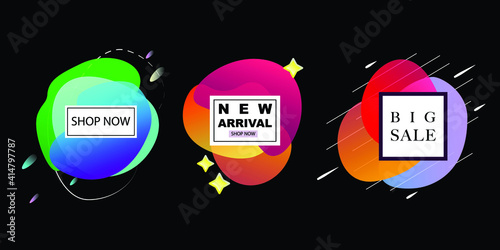 Fluid templates. Flowing liquid shapes. For advertisements, flyers, presentations. Vector templates.