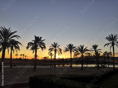 Dark sunset on the beach