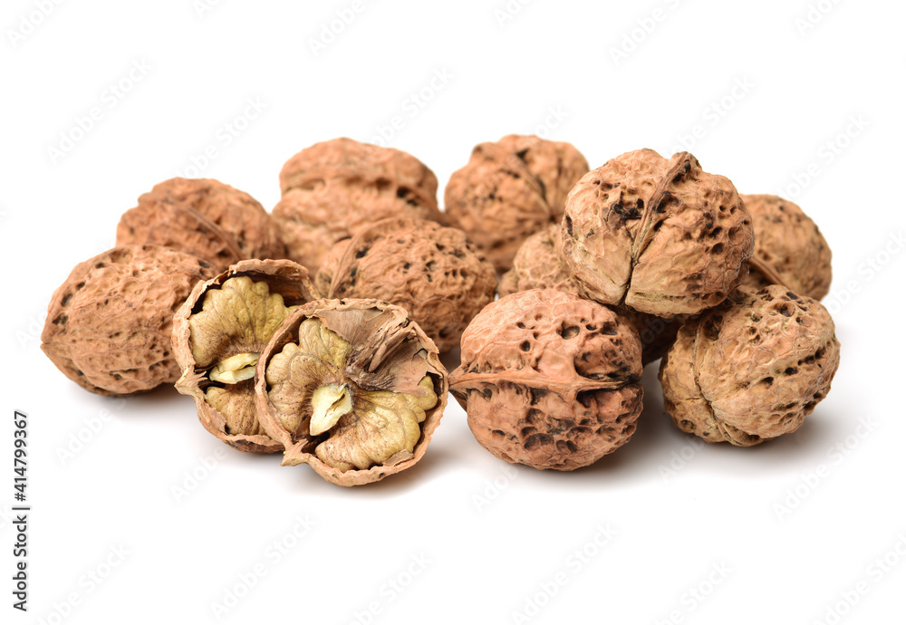 nutcracker with walnut close up part isolated on white background nutcracker with walnut close up part isolated on white background