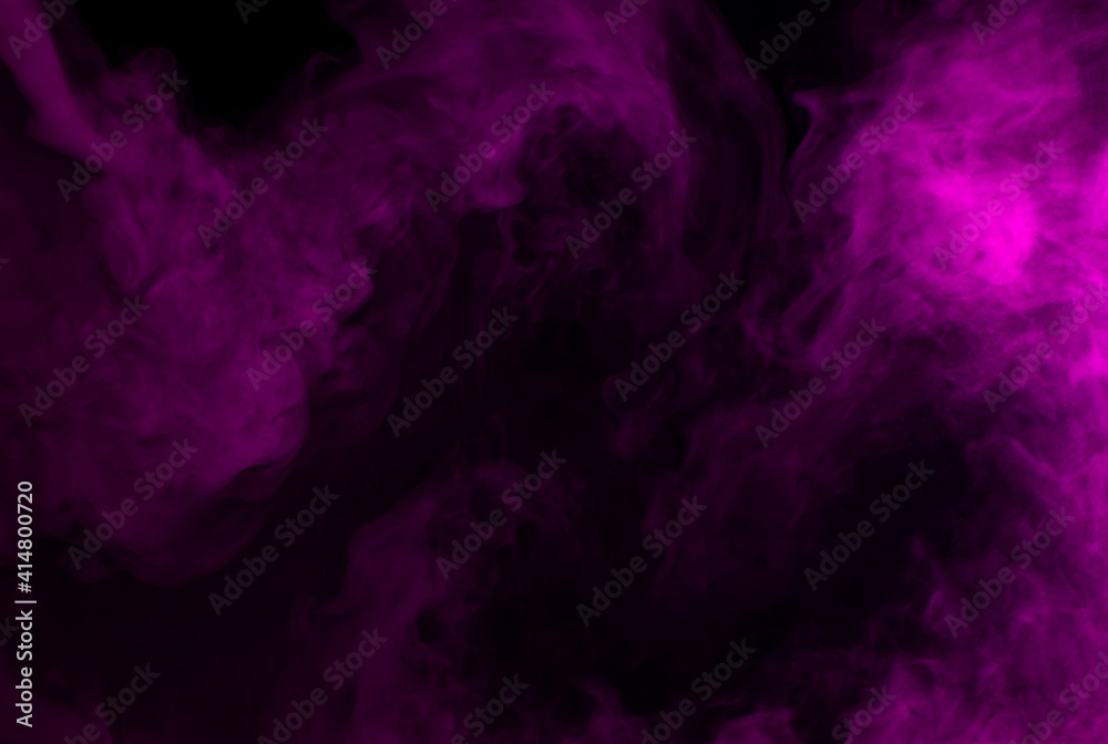 Abstract background of chaotically mixing puffs of purple smoke on a dark background Abstract background of chaotically mixing puffs of purple smoke on a dark background