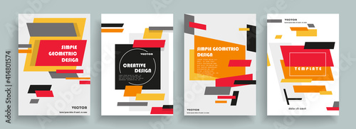 Covers with minimal designs. Abstract backgrounds. Vector frame for text Modern Art graphics for hipsters