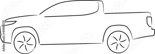 A simple sketch of a pickup truck