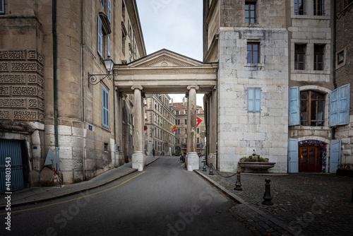Arch between Promenade de la Treille and Geneva Old Town Streets - Geneva, Switzerland