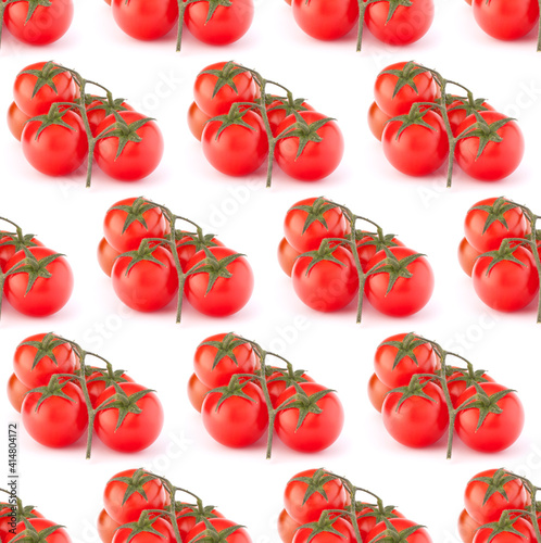 Cherry tomato. Seamless food pattern.