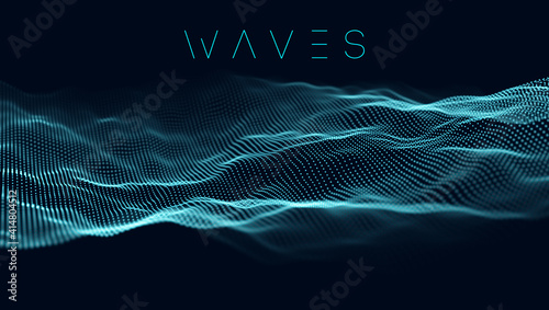 Music wave background. Vector sound wave abstract background. Big data visualization .
