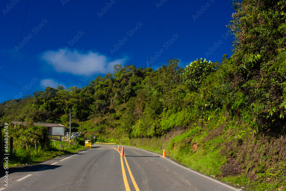 Colombian highways with beautiful landscape