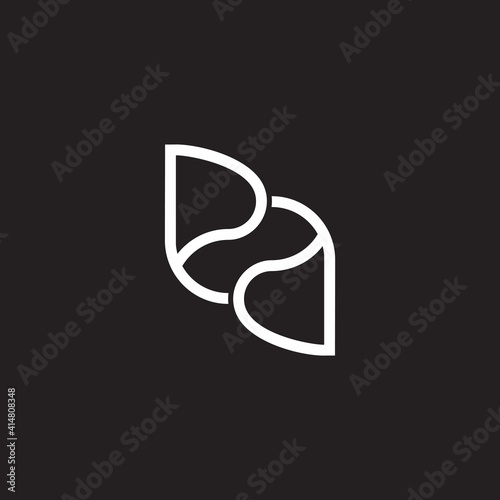letter pd linked motion circle arrow abstract design line logo vector