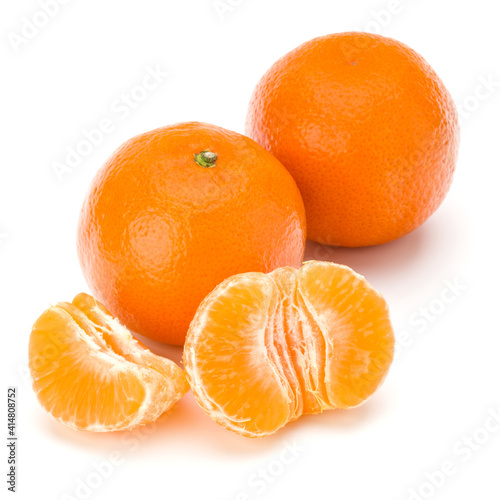 Peeled tangerine or mandarin fruit half .