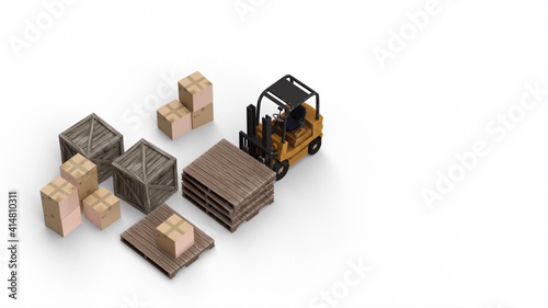 Wallpaper Mural フォークリフト パレット 段ボール 流通センター 物流倉庫 Torontodigital.ca