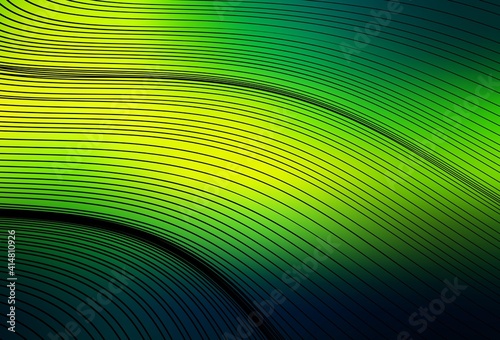 Dark Green, Yellow vector layout with bent lines.