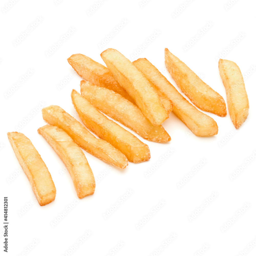 French Fried Potatoes isolated over white background.