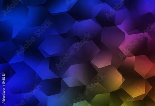 Light Blue  Yellow vector backdrop with hexagons.