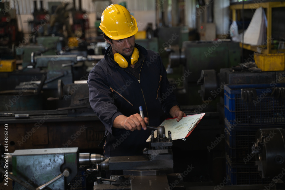 Inspector Worker factory man concept. Inspection technician, factory engineer, inspection of the machine condition in the factory. Inspection by technicians, industrial business, production machinery Inspector Worker factory man concept. Inspection technician, factory engineer, inspection of the machine condition in the factory. Inspection by technicians, industrial business, production machinery