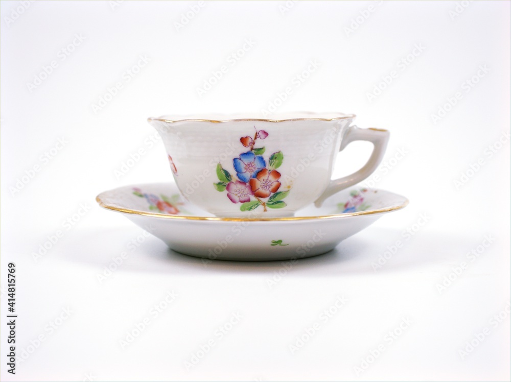 Century Chinese export porcelain isolated on white background ,tea cup ,coffee cup Century Chinese export porcelain isolated on white background ,tea cup ,coffee cup