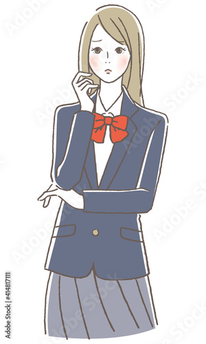 困っている女子高生