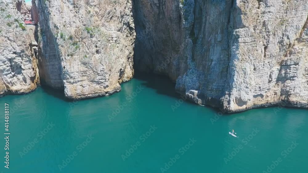 Magnificent panoramic flight over the Montagna Spaccata,gaeta