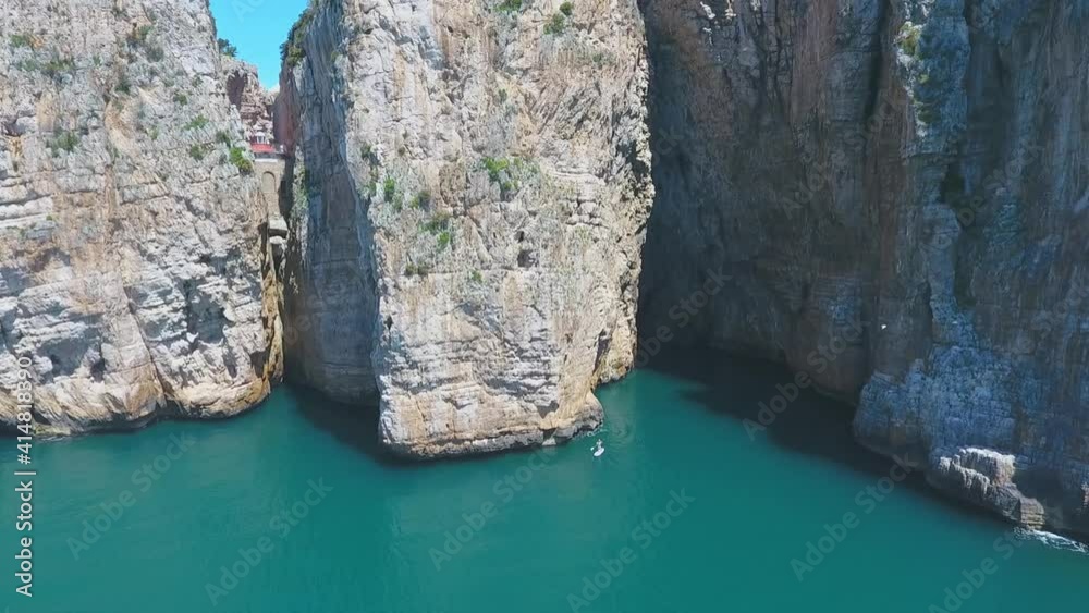 Magnificent panoramic flight over the Montagna Spaccata,gaeta