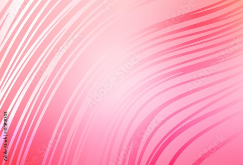 Light Pink, Yellow vector pattern with curved lines.