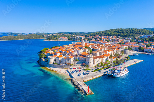 Panorama of Croatian town Korcula photo