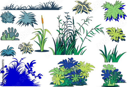 雑草や草のイラスト集