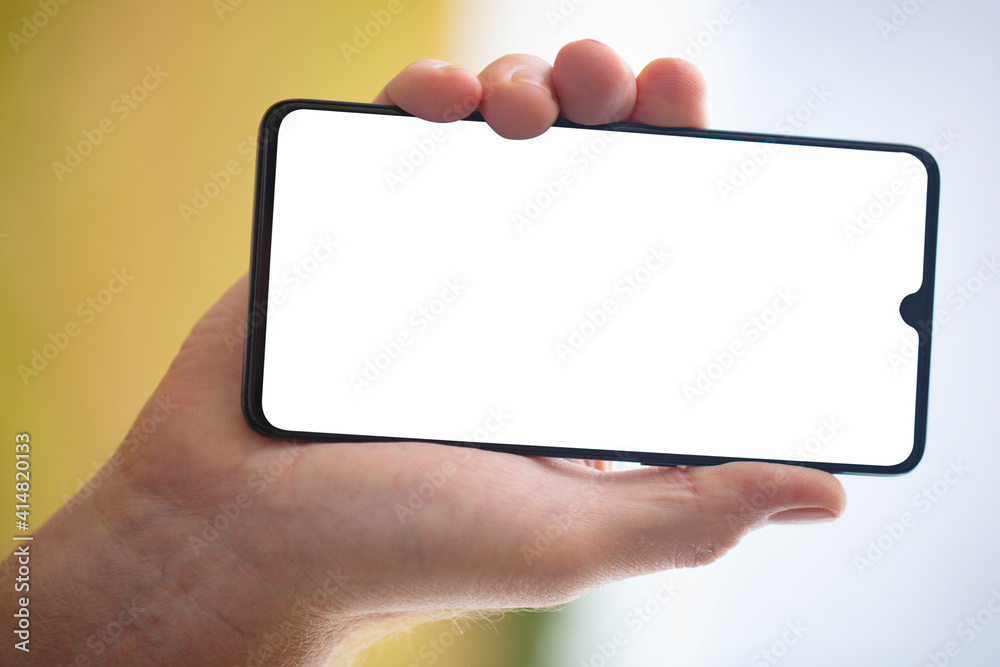 Smartphone with white blank screen Smartphone with white blank screen