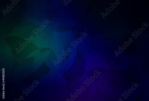 Dark Blue, Green vector abstract polygonal template.