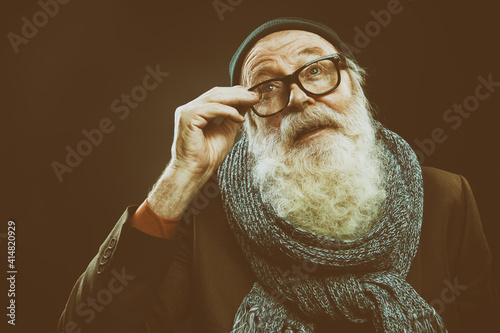 Fototapeta Naklejka Na Ścianę i Meble -  modern hipster grandfather