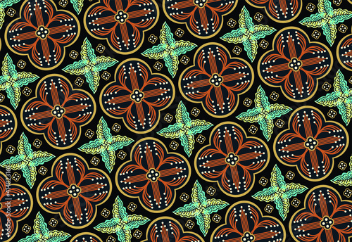 Indonesian batik motif, Batik is a technique of wax-resist dyeing applied to whole cloth, or cloth made using this technique originated from Indonesia. EPS 10
