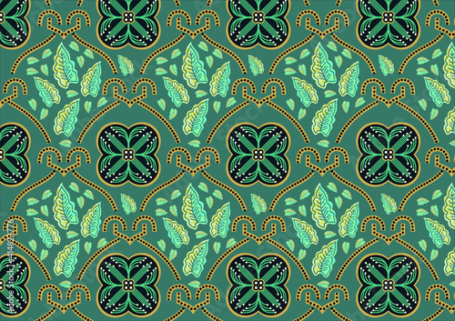 Indonesian batik motif, Batik is a technique of wax-resist dyeing applied to whole cloth, or cloth made using this technique originated from Indonesia. EPS 10
