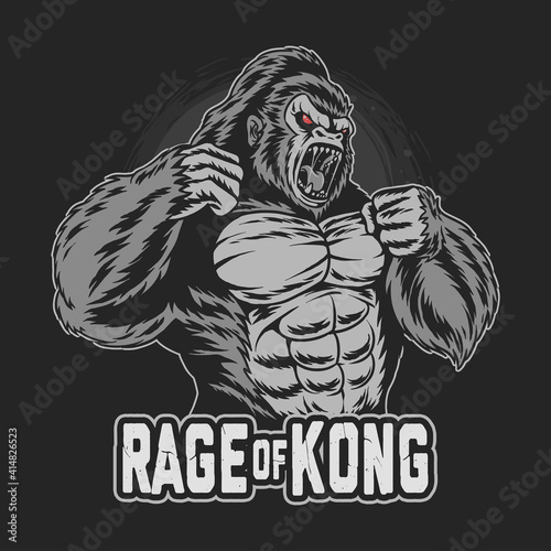 gorilla kong gets angry and screams
