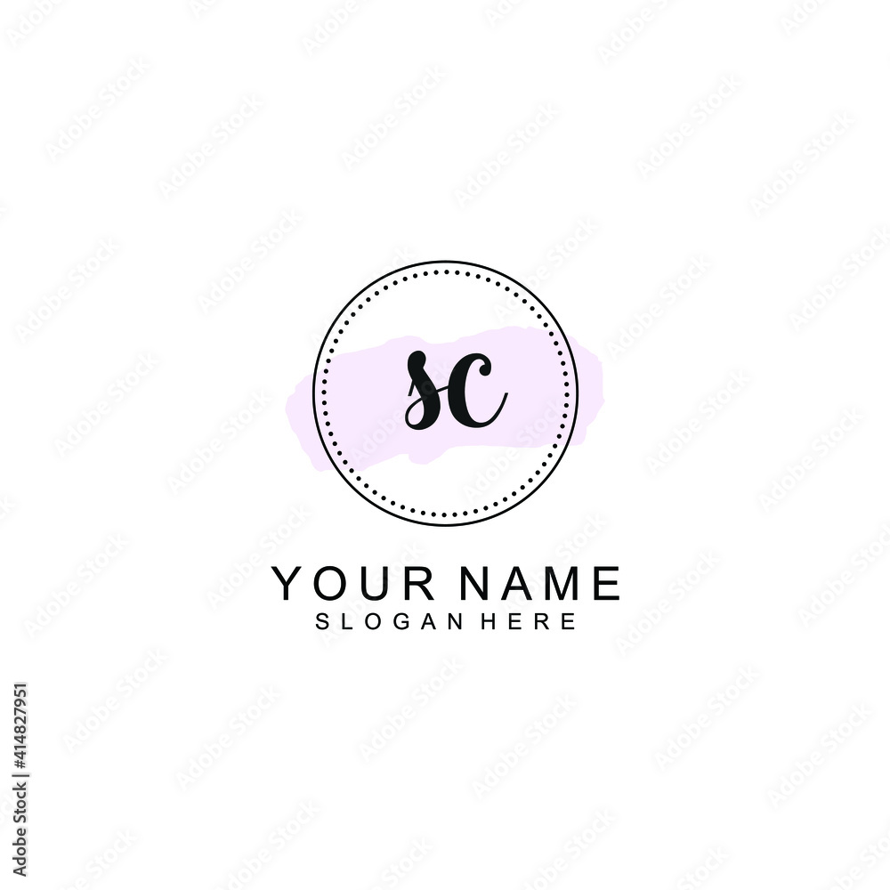 SC Initial handwriting logo template vector SC Initial handwriting logo template vector