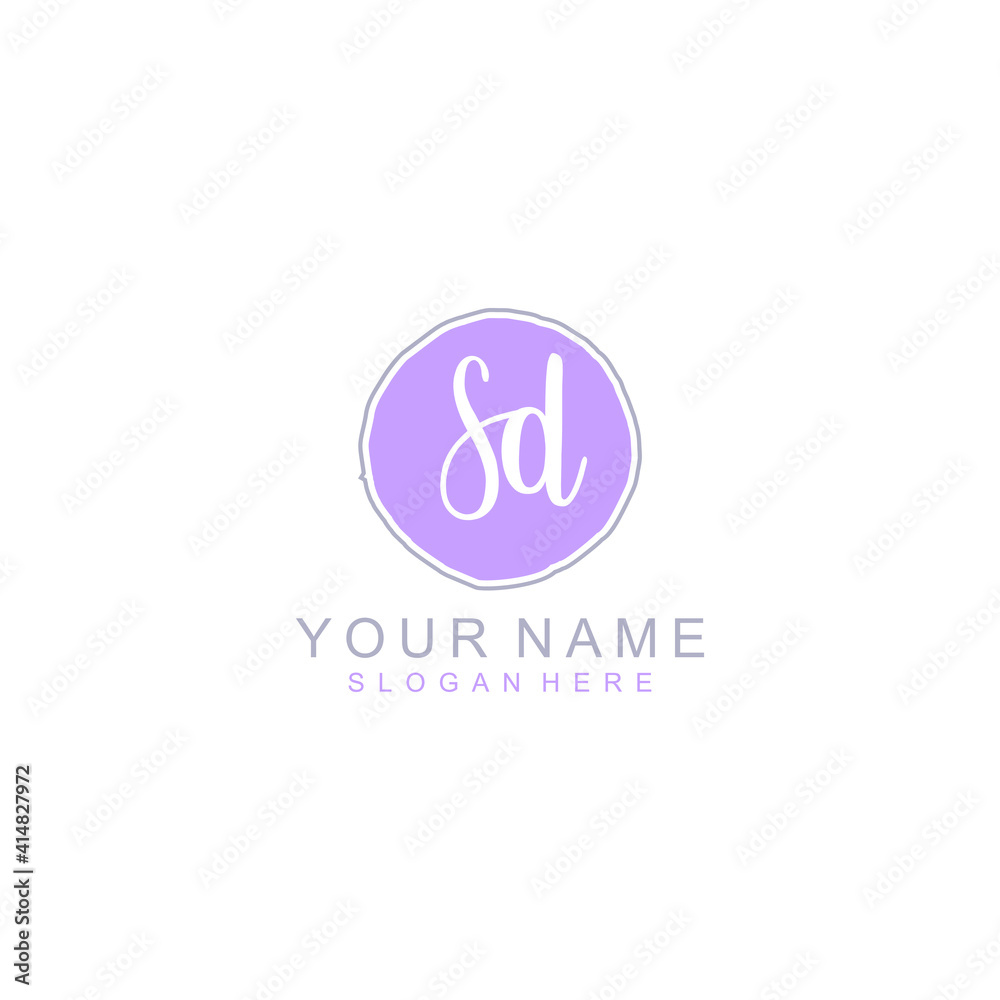 SD Initial handwriting logo template vector SD Initial handwriting logo template vector